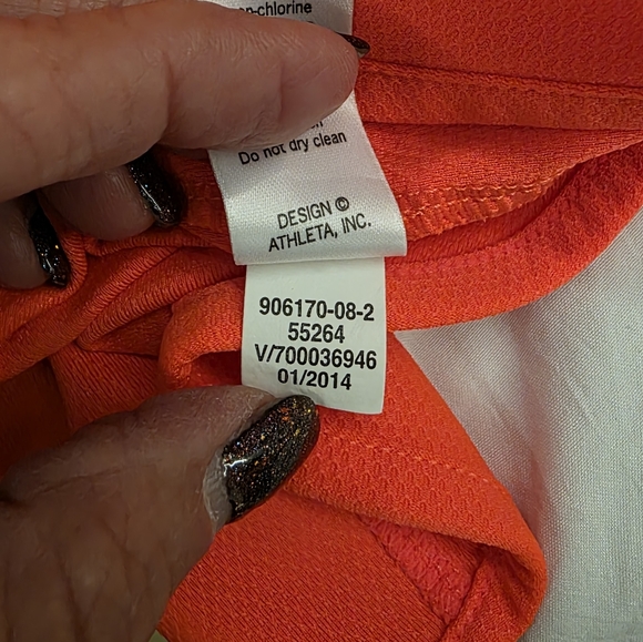 Athleta Chi Hoodie Tunic | Size Medium | Bright Coral Red LIKE NEW - Picture 7 of 9